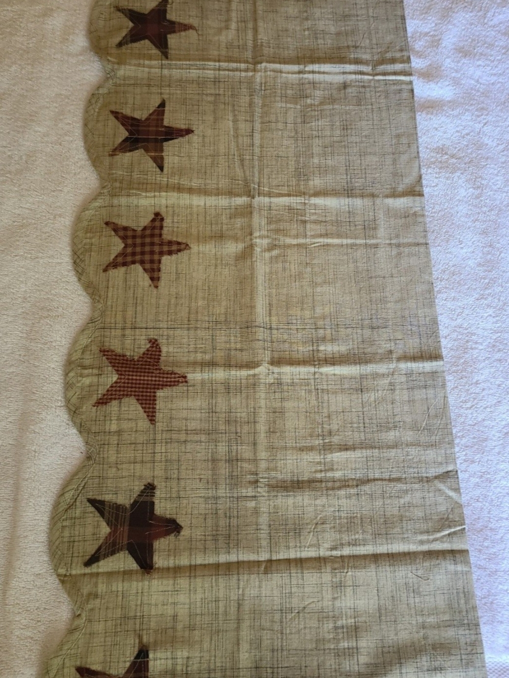 WINDOW VALANCE Country Star Western Primitive CURTAIN VALANCE